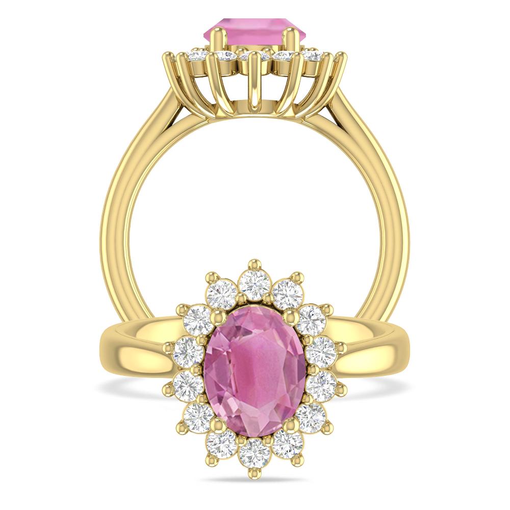 Yellow Gold - Pink Tourmaline