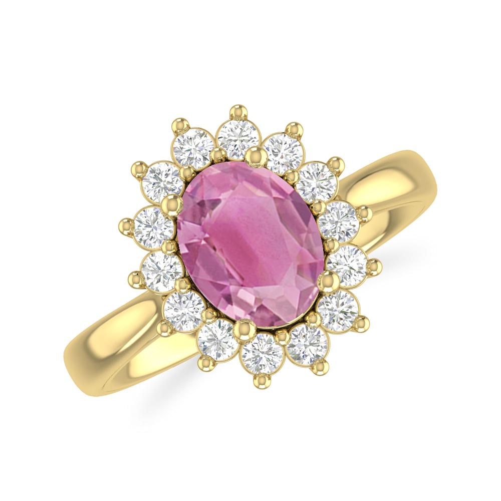 Yellow Gold - Pink Tourmaline