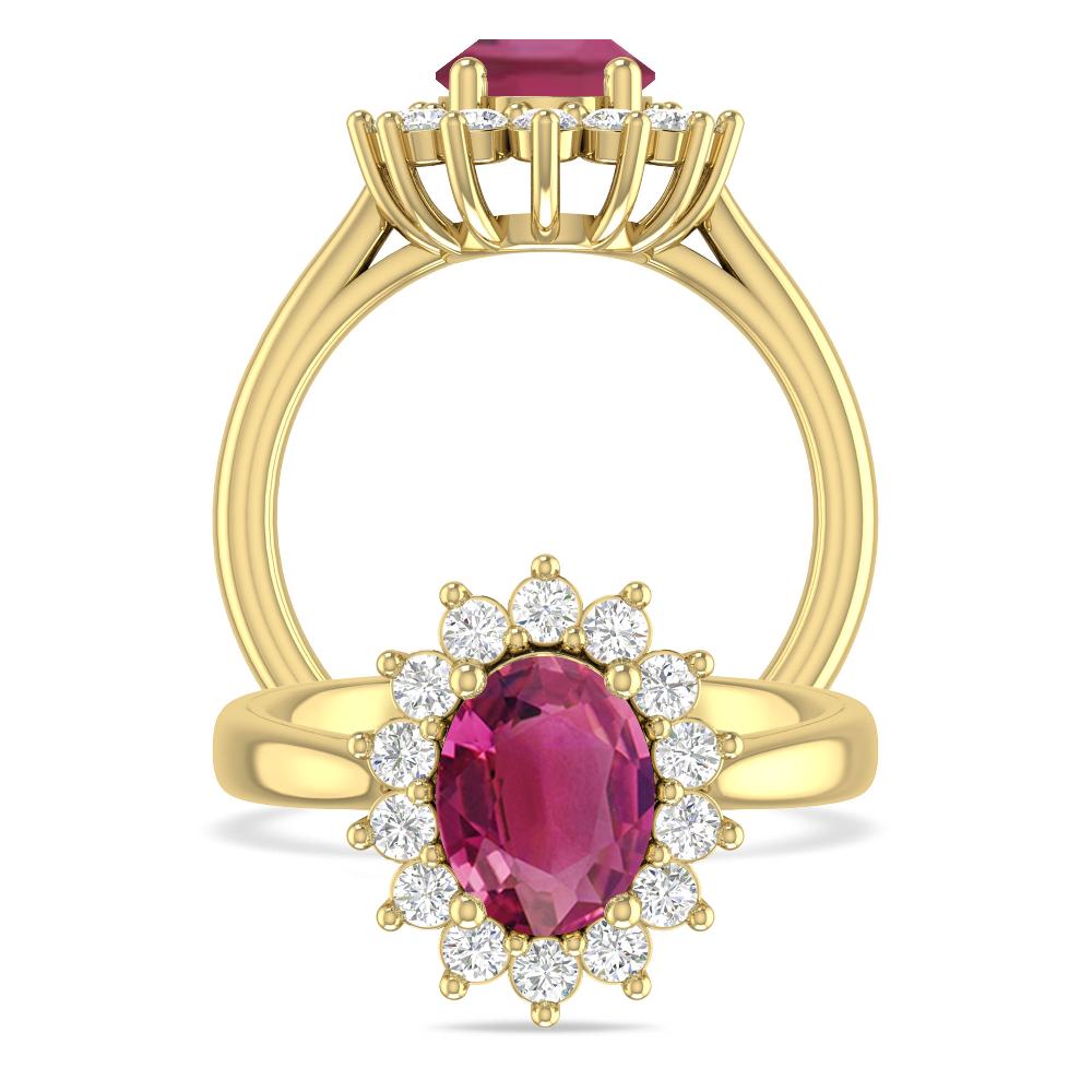 Yellow Gold - Pink Tourmaline