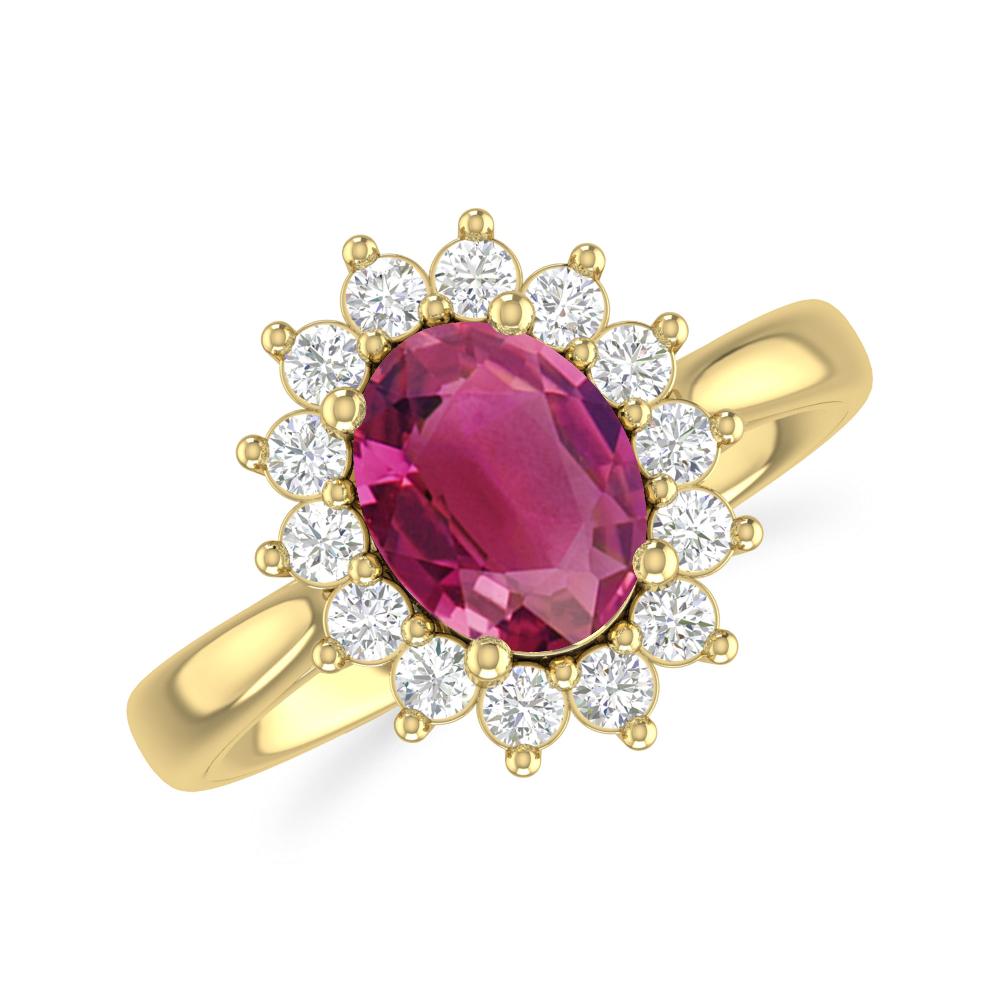 Yellow Gold - Pink Tourmaline