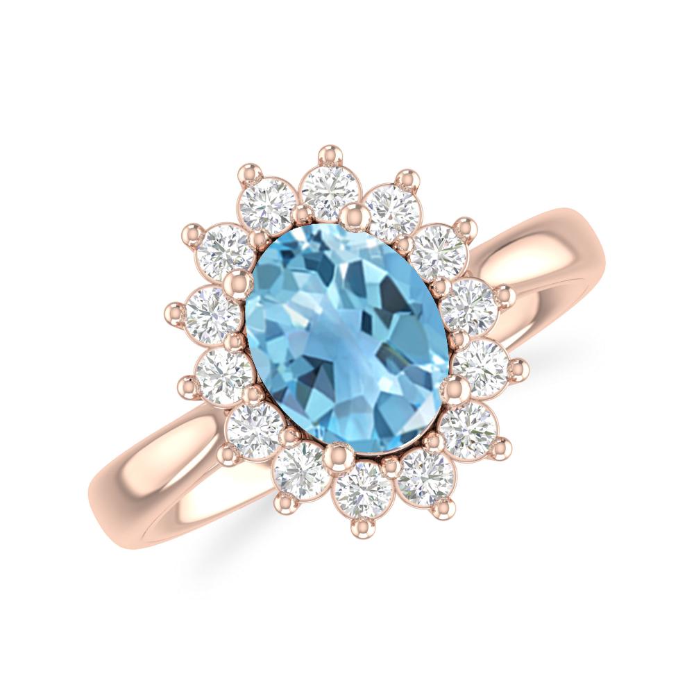 Rose Gold - Blue Topaz