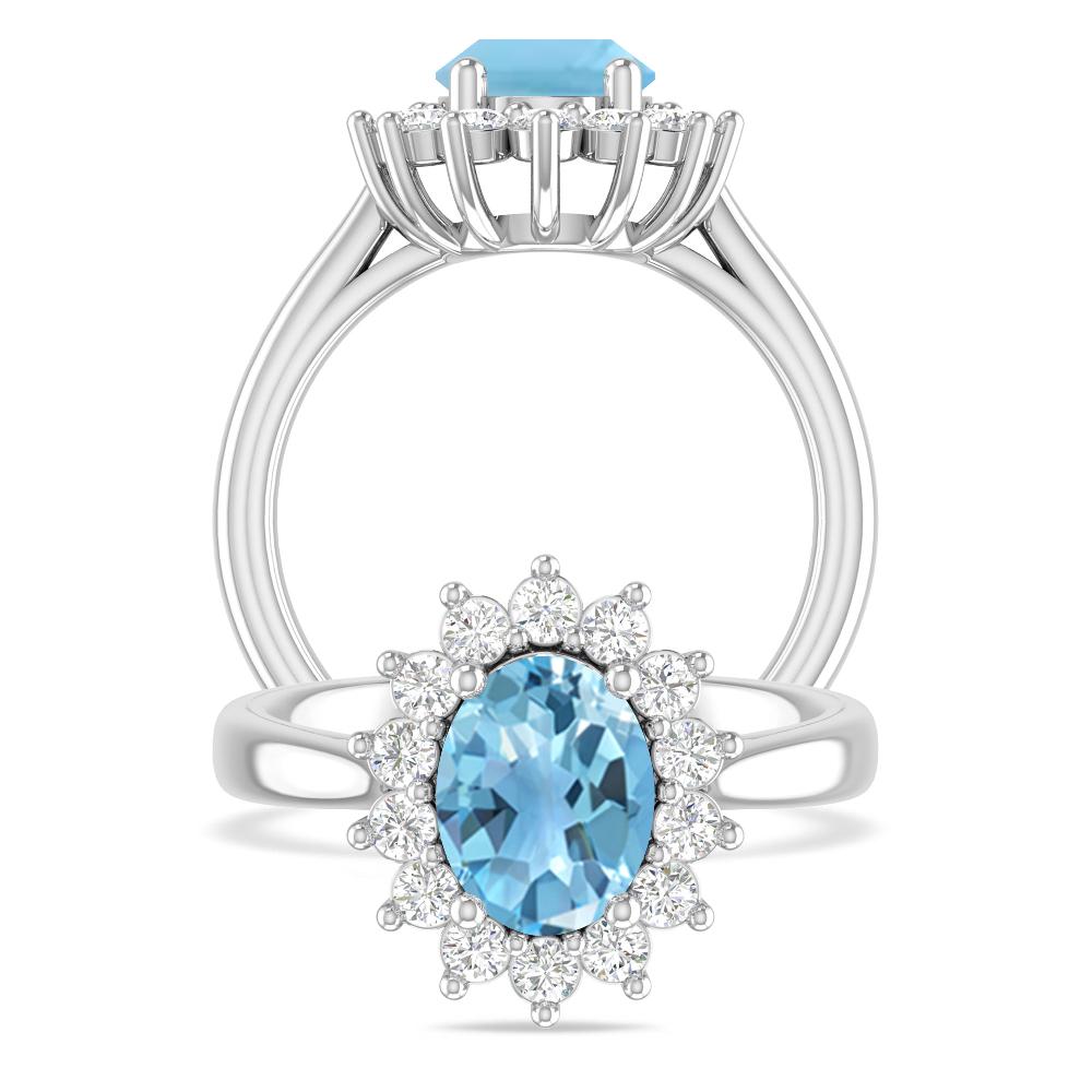 White Gold - Blue Topaz