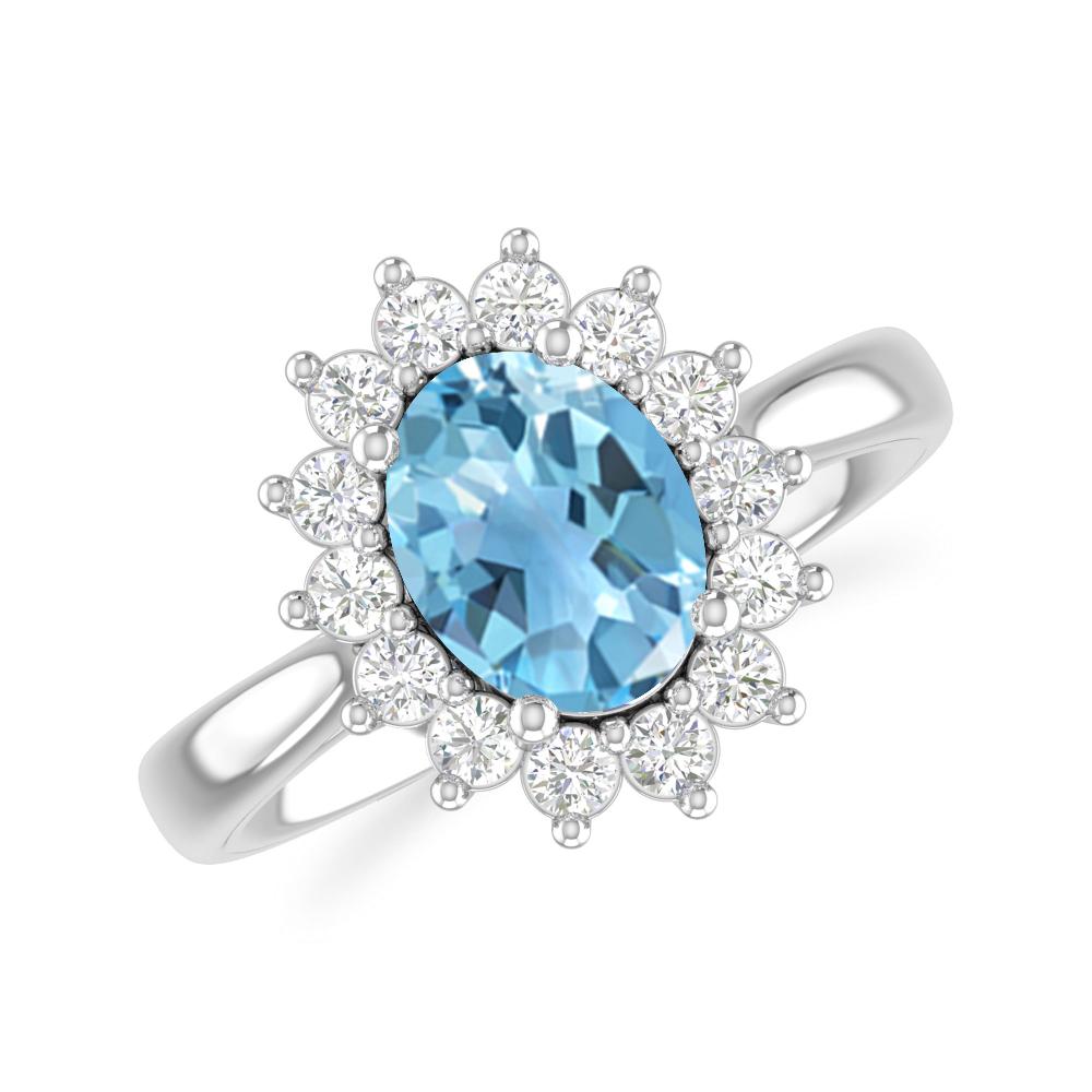 White Gold - Blue Topaz