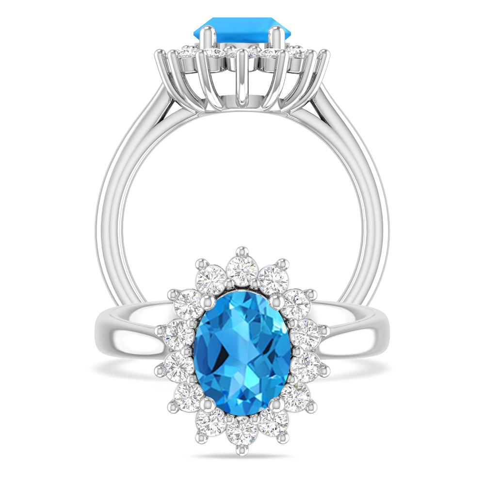 White Gold - Blue Topaz