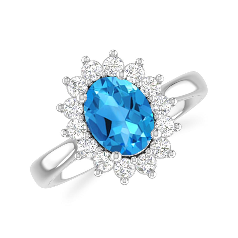 White Gold - Blue Topaz