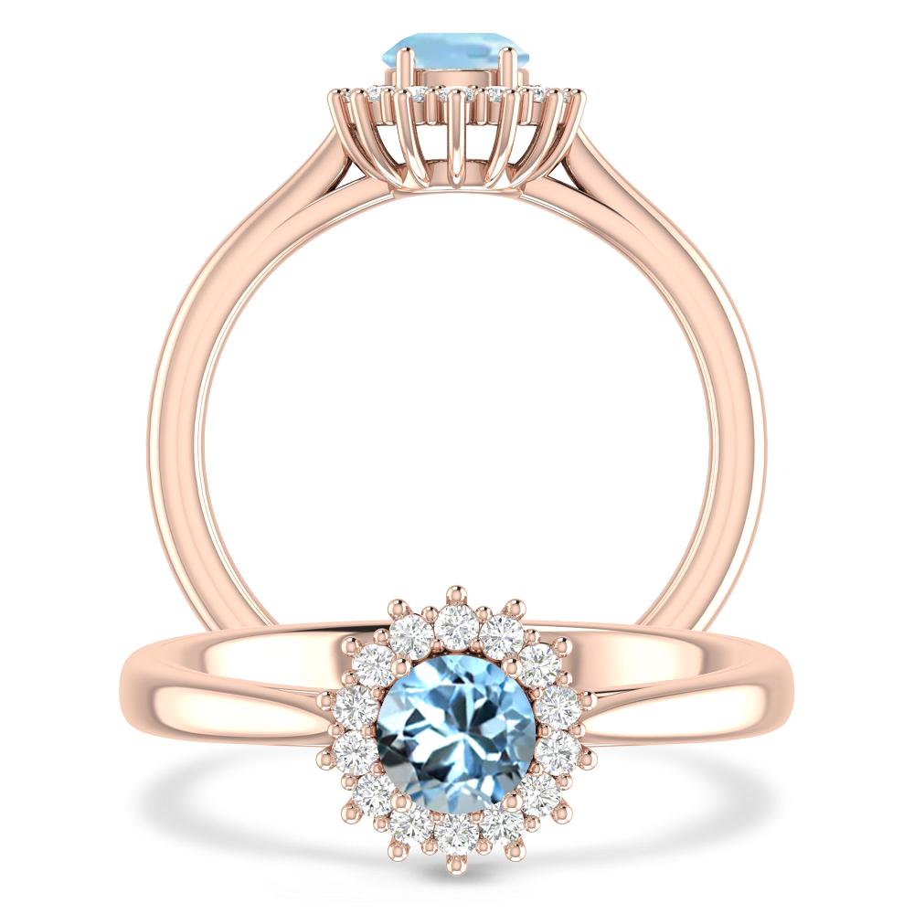 Rose Gold - Aquamarine