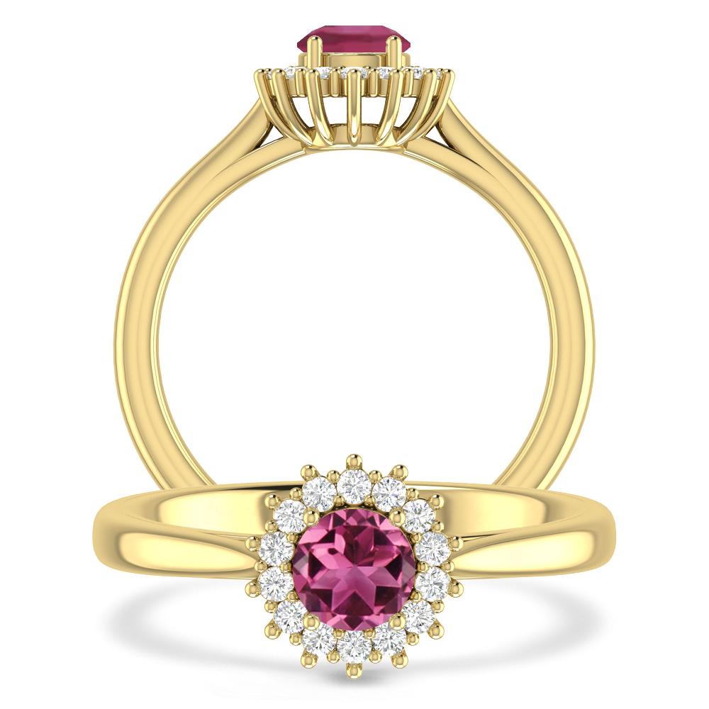 Yellow Gold - Pink Tourmaline