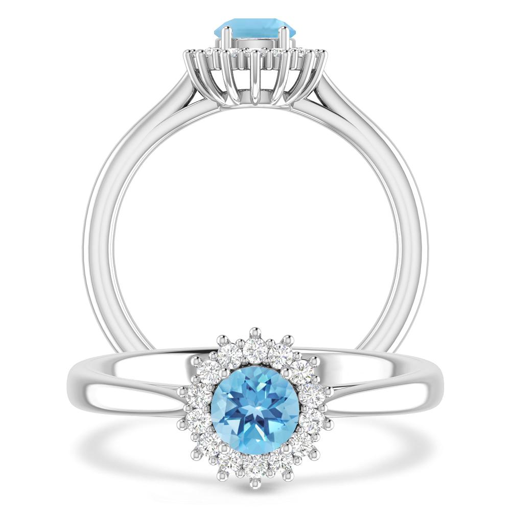 White Gold - Blue Topaz