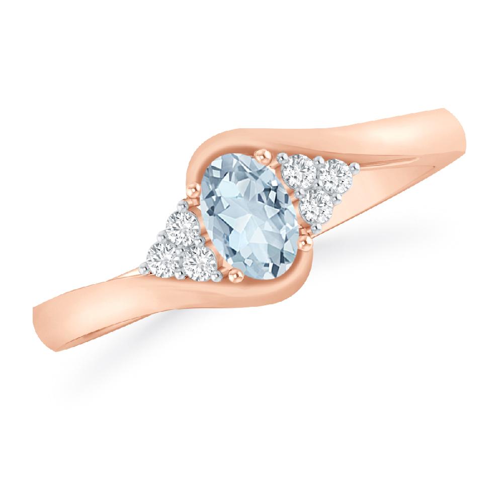 Rose Gold - Aquamarine