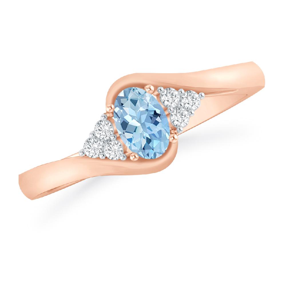 Rose Gold - Aquamarine