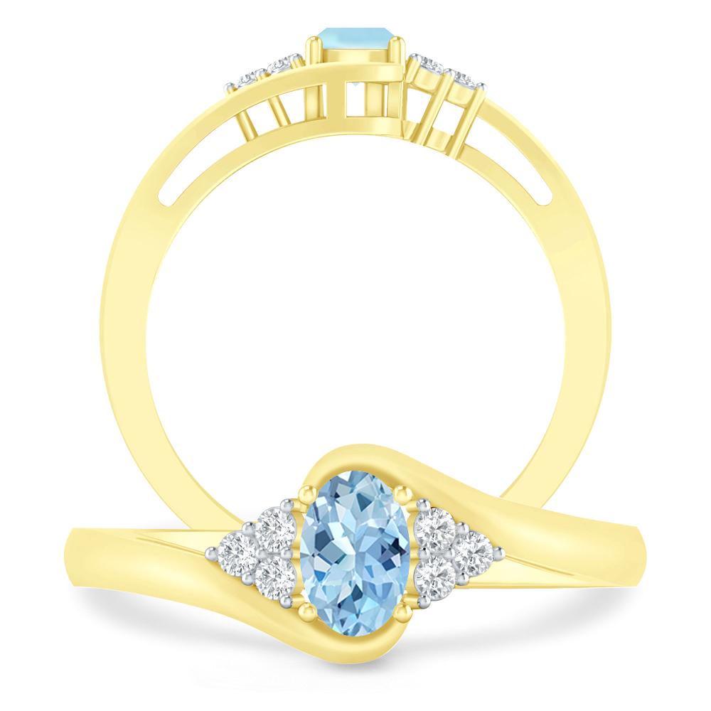 Yellow Gold - Aquamarine