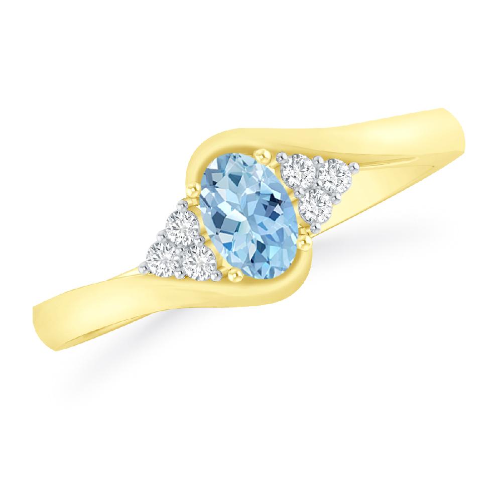 Yellow Gold - Aquamarine