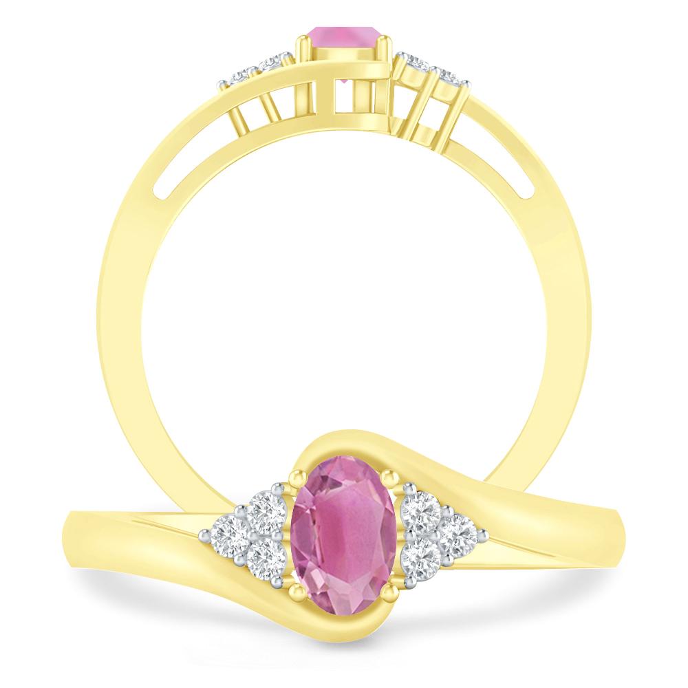 Yellow Gold - Pink Tourmaline
