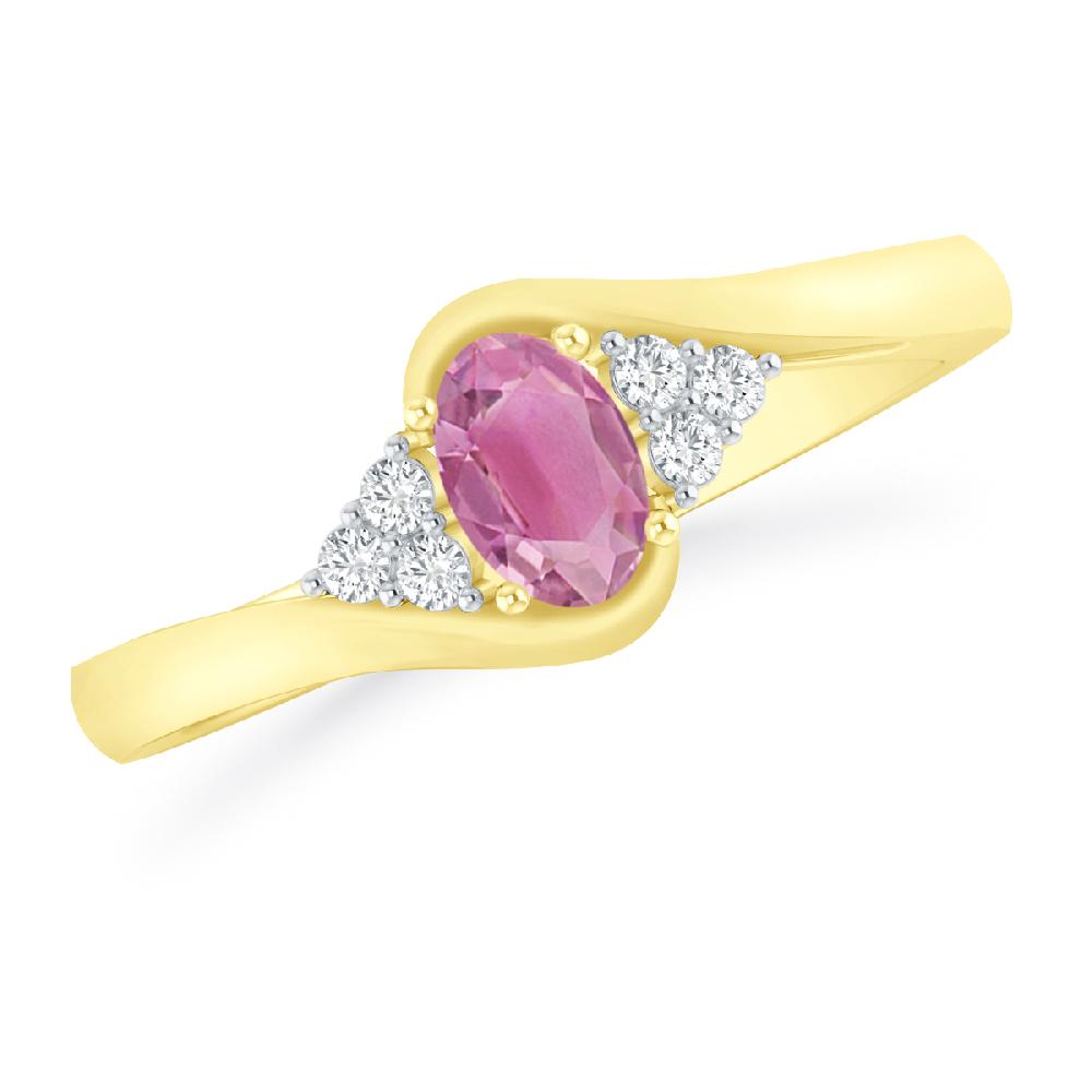 Yellow Gold - Pink Tourmaline