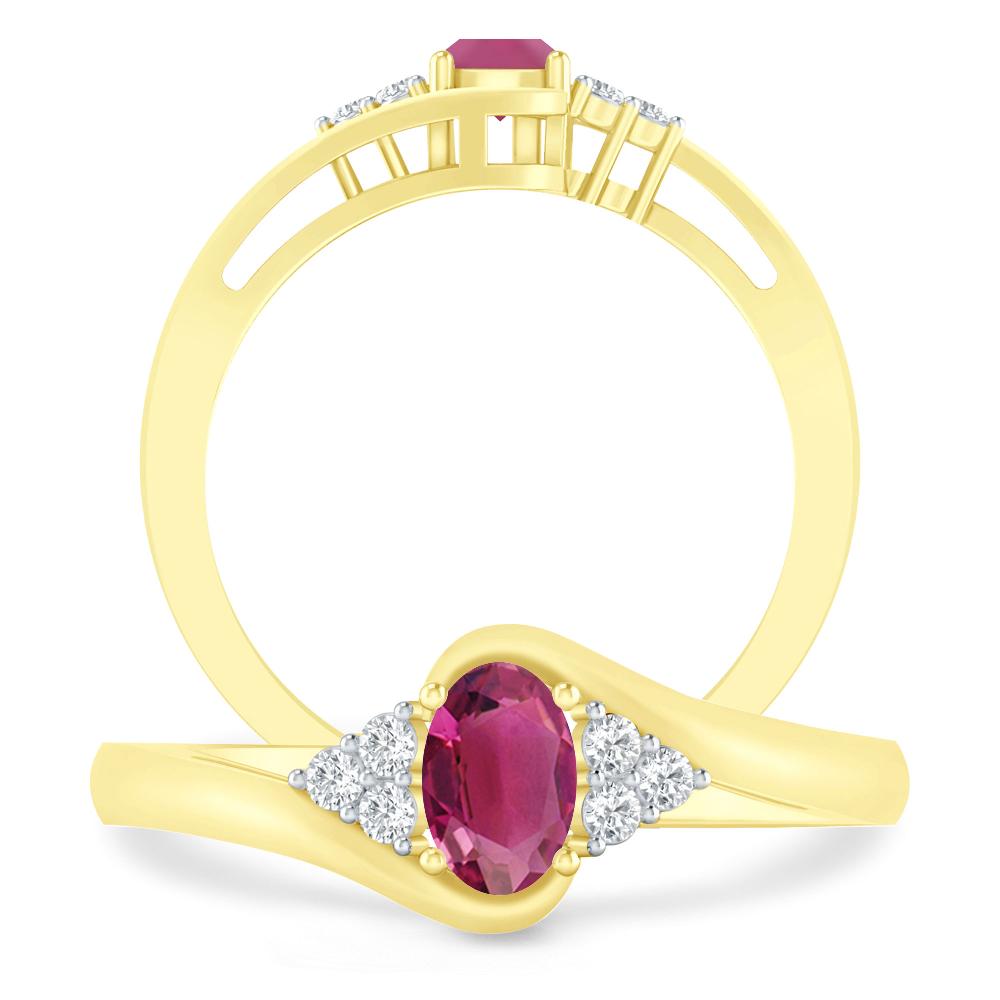 Yellow Gold - Pink Tourmaline