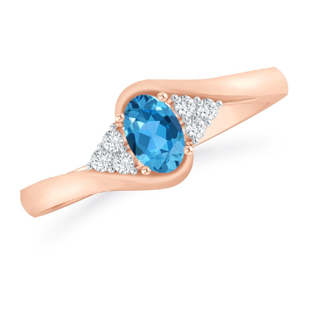 Rose Gold - Blue Topaz