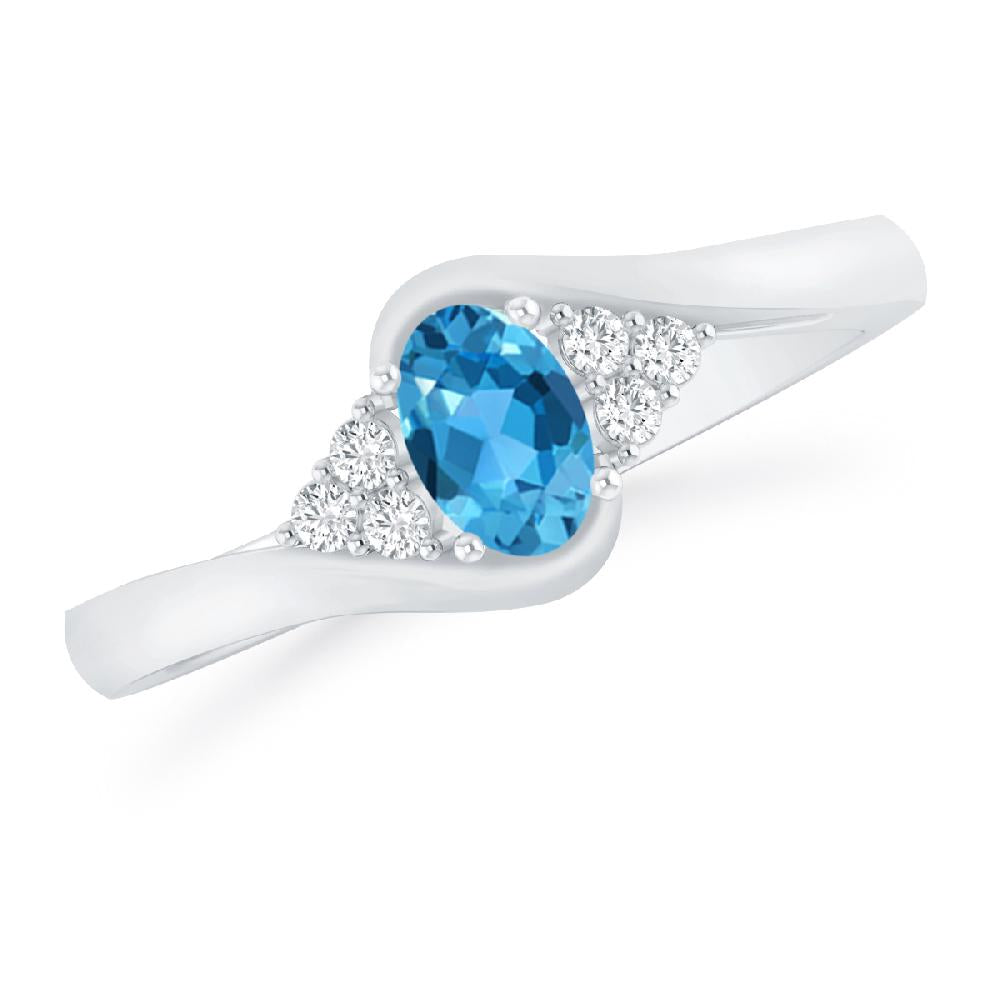 White Gold - Blue Topaz