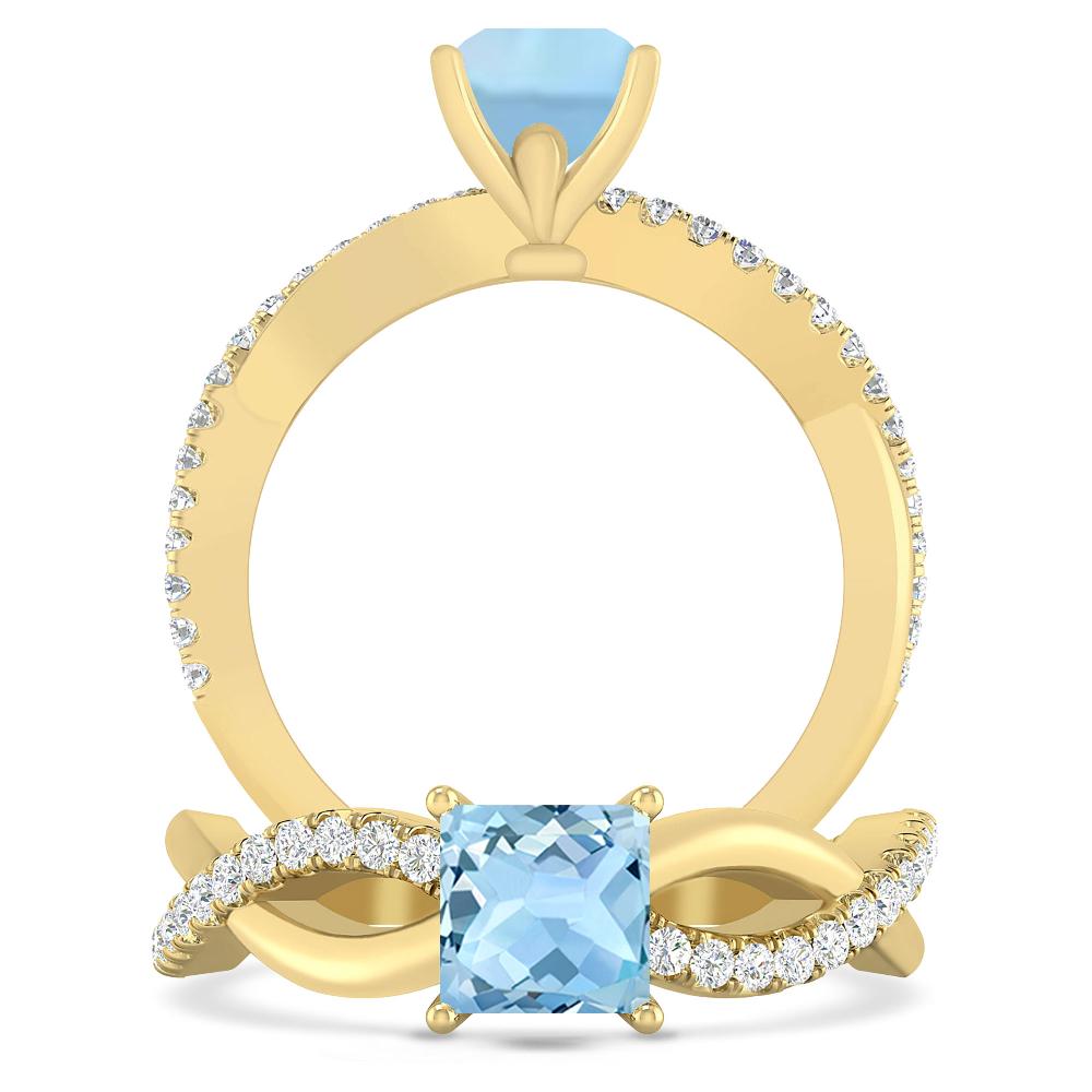 Yellow Gold - Aquamarine