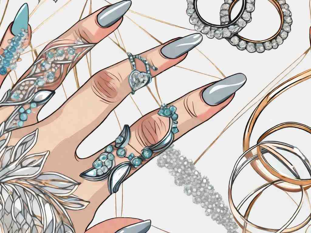 Sparkling Nail Designs for Your Engagement and Wedding Rings