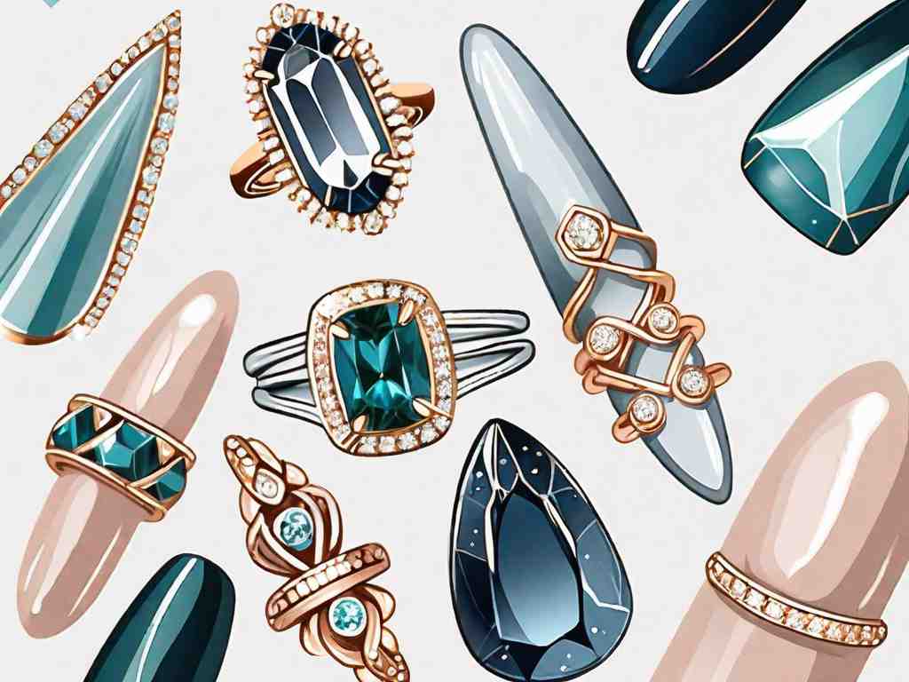 Sparkling Nail Designs for Your Engagement and Wedding Ring