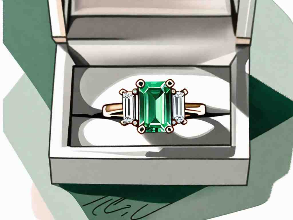 The Perfect Emerald Cut Engagement Ring with Baguettes
