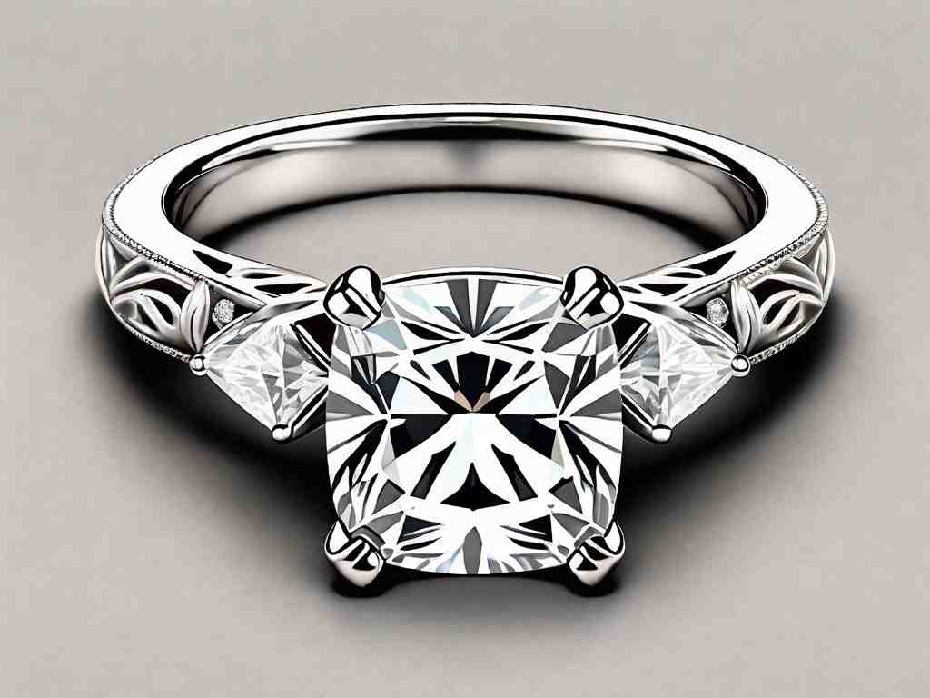 Elegant Elongated Cushion Cut Diamond Ring