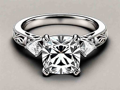 Elegant Elongated Cushion Cut Diamond Ring