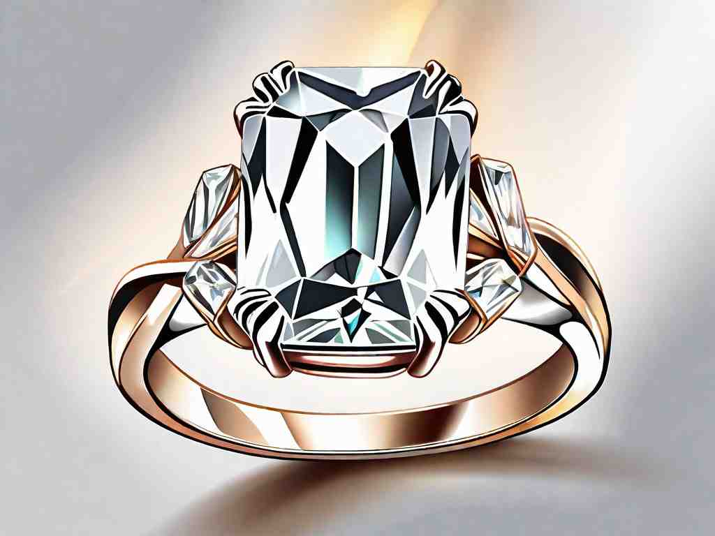 Radiant Cut Diamond Rings with an Elongated Twist