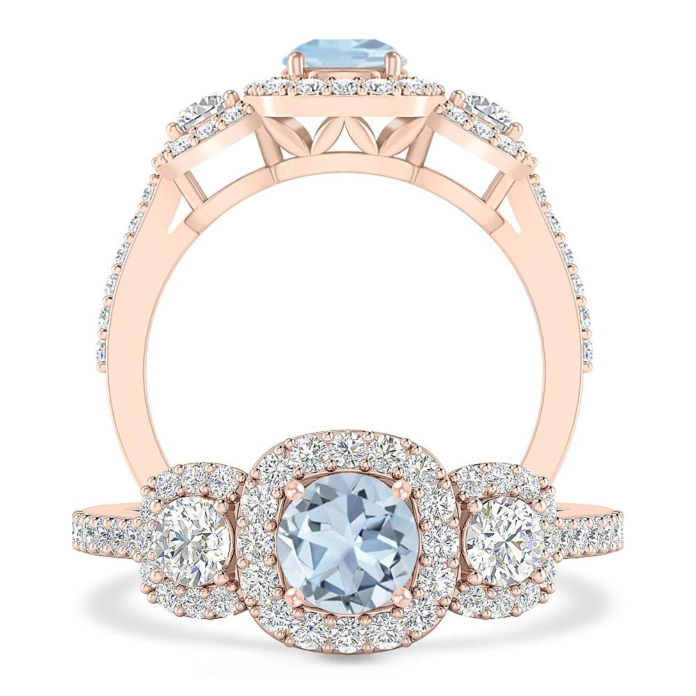 Rose Gold - Aquamarine