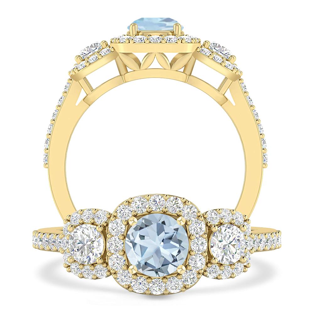 Yellow Gold - Aquamarine