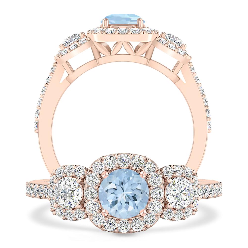 Rose Gold - Aquamarine