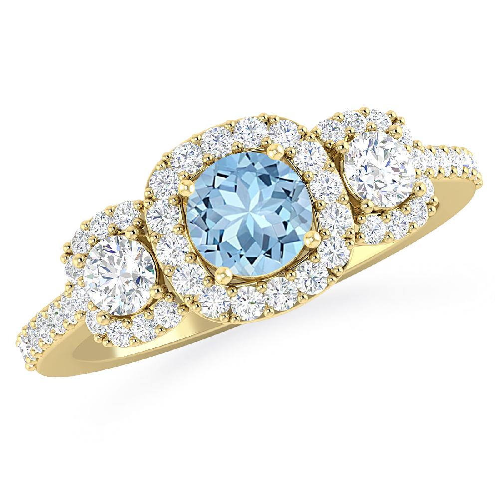 Yellow Gold - Aquamarine