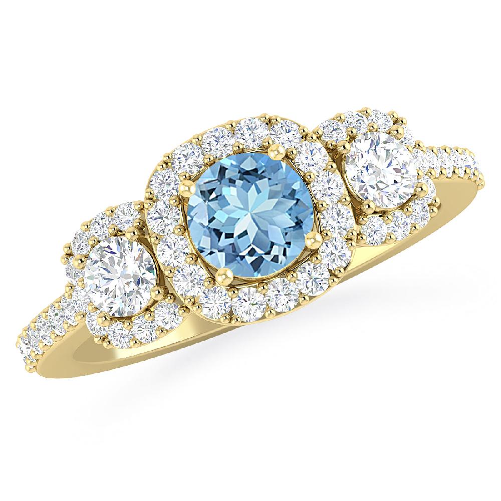 Yellow Gold - Aquamarine