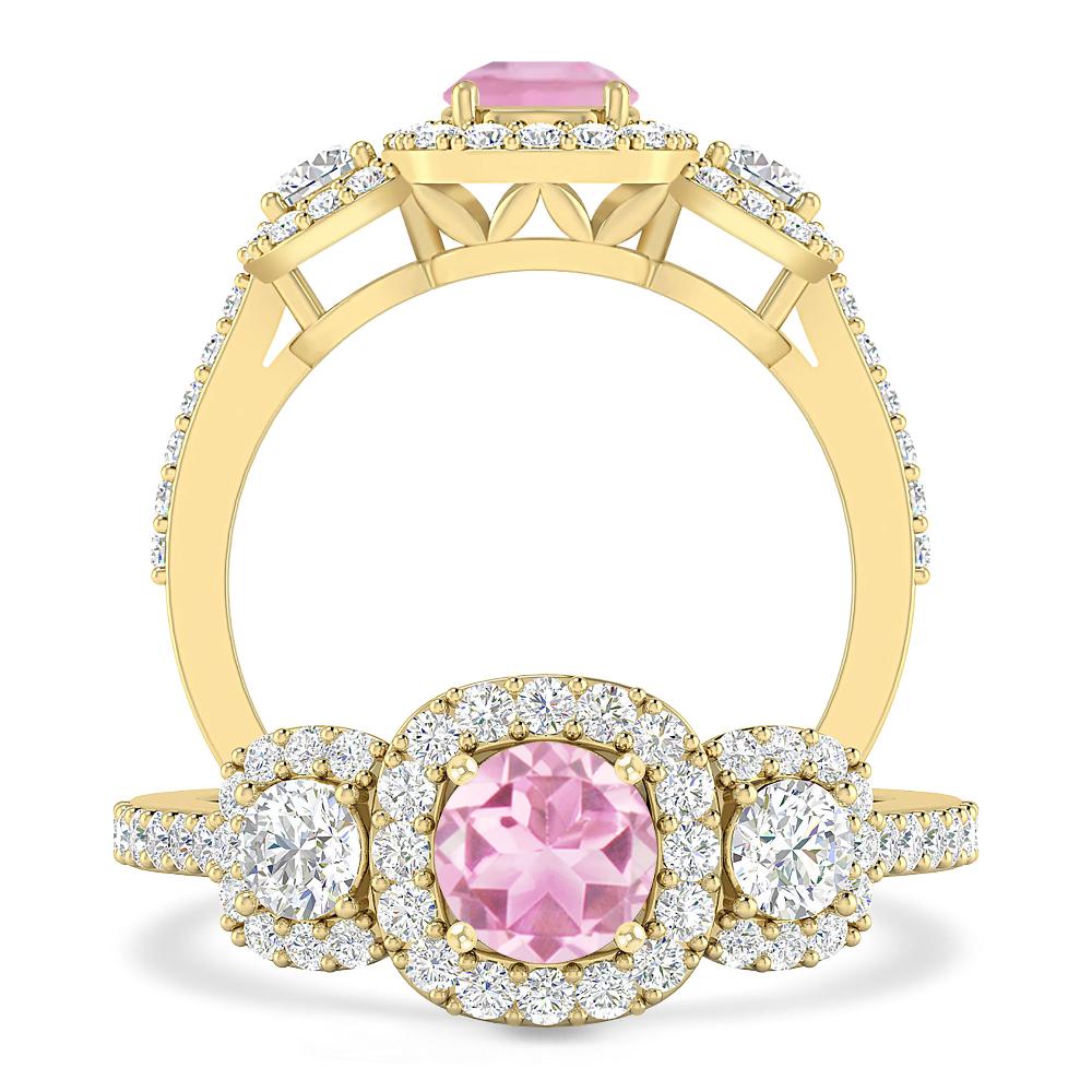Yellow Gold - Pink Tourmaline