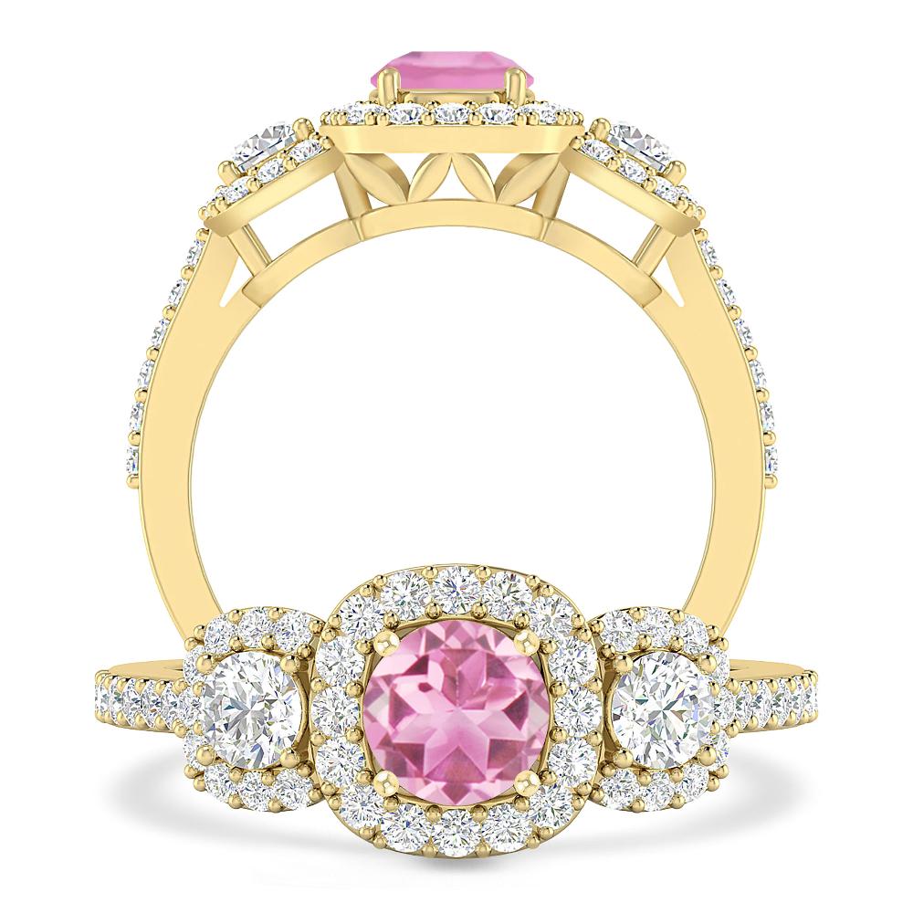 Yellow Gold - Pink Tourmaline