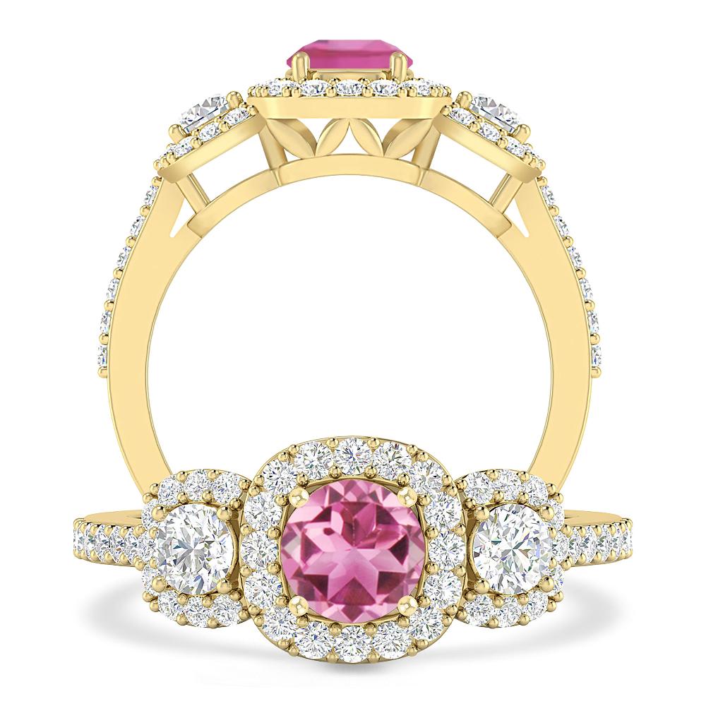 Yellow Gold - Pink Tourmaline