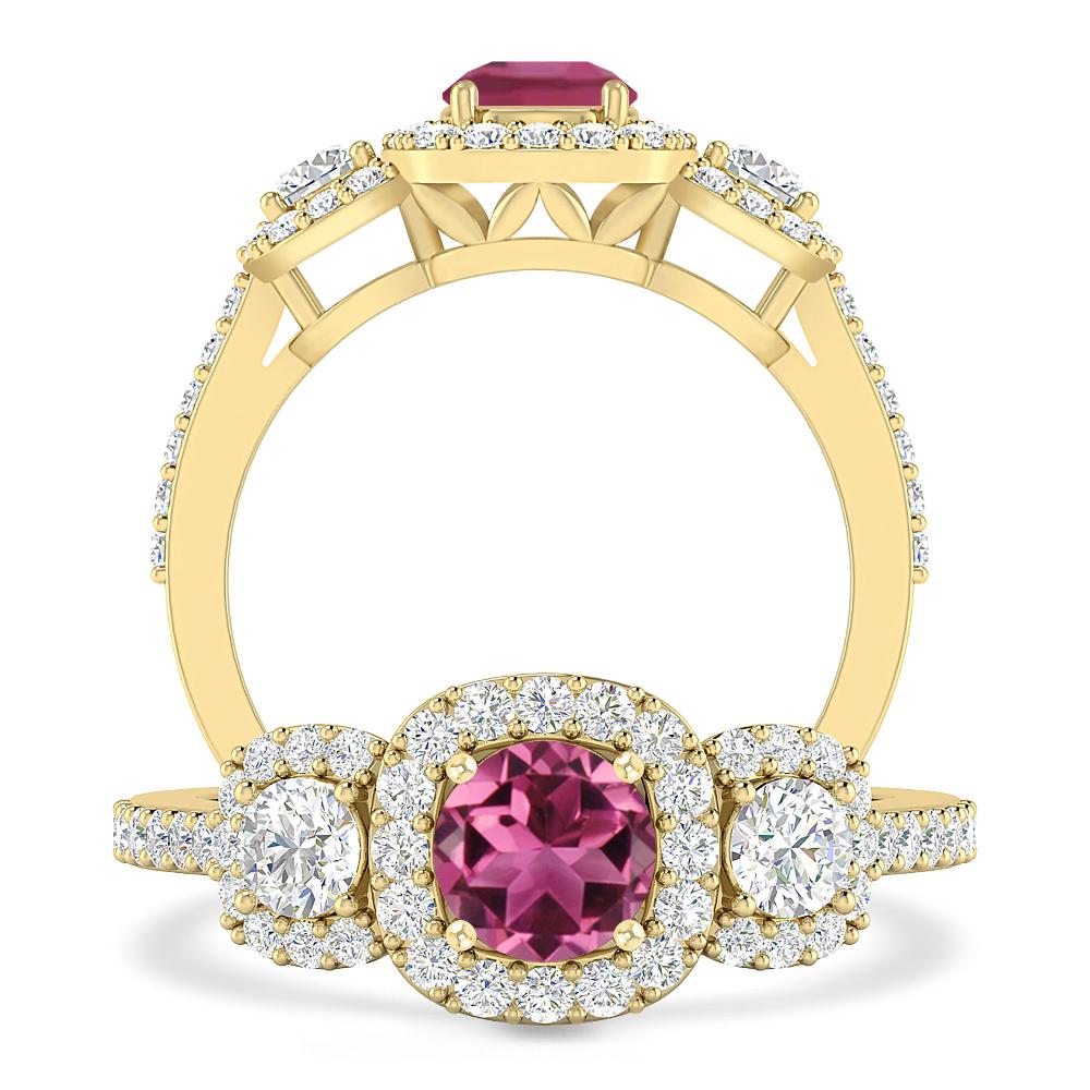 Yellow Gold - Pink Tourmaline