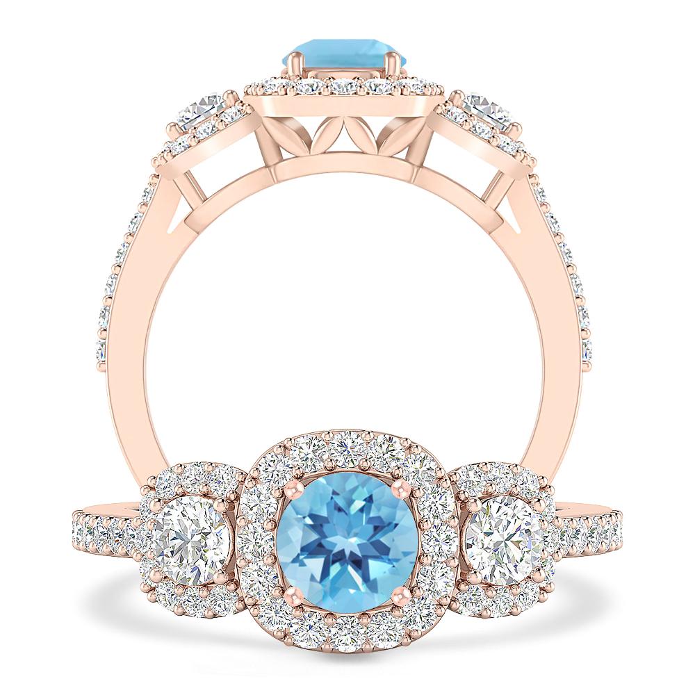 Rose Gold - Blue Topaz