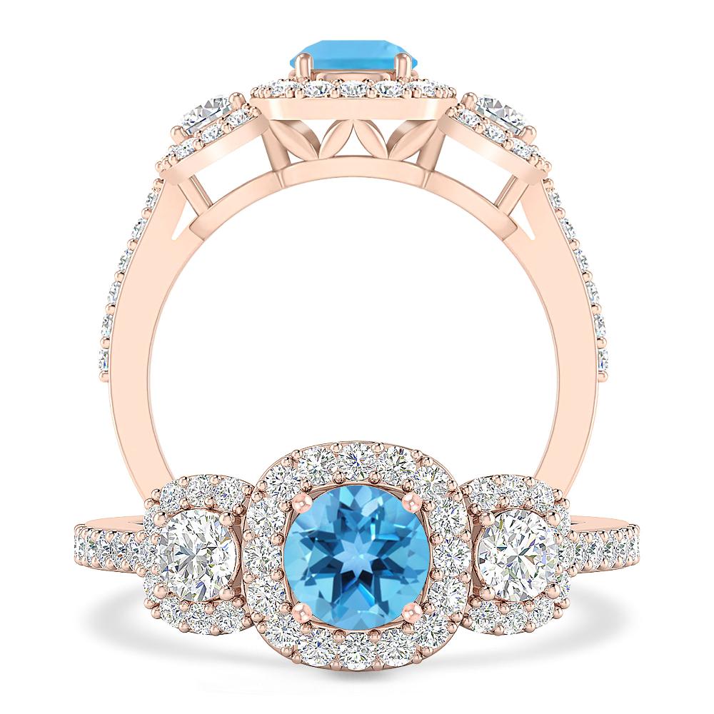 Rose Gold - Blue Topaz