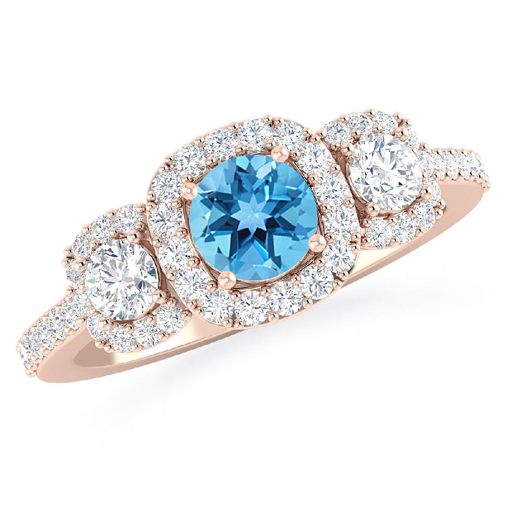 Rose Gold - Blue Topaz