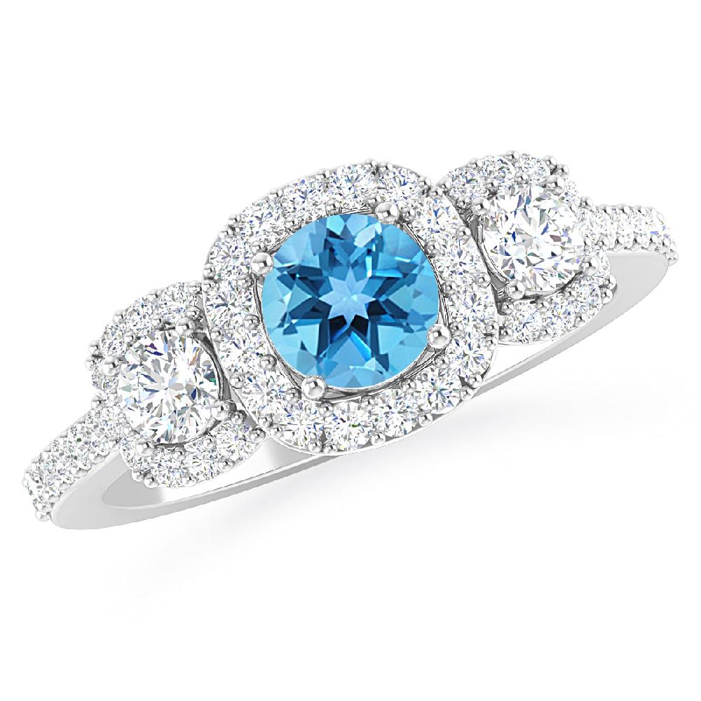 White Gold - Blue Topaz