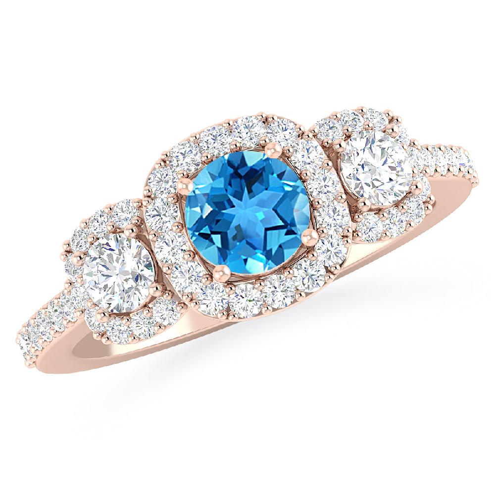 Rose Gold - Blue Topaz