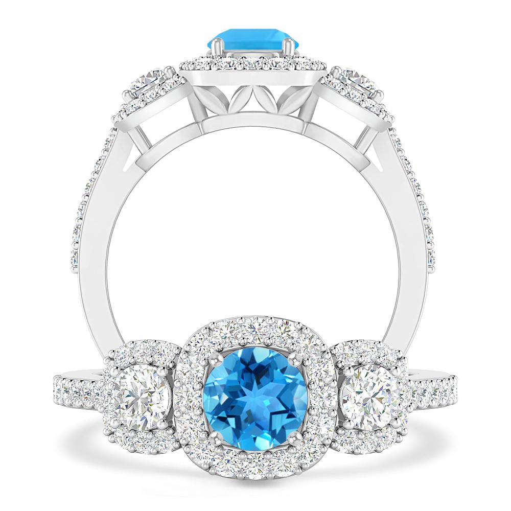 White Gold - Blue Topaz