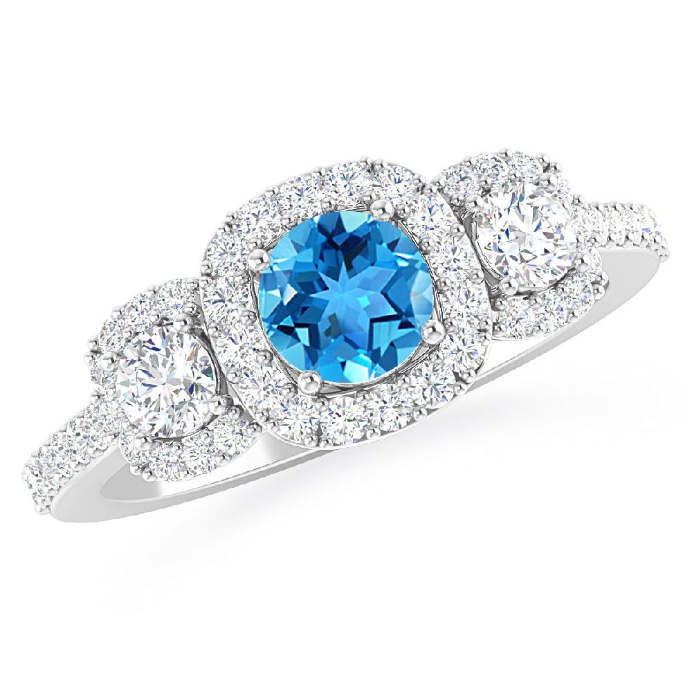 White Gold - Blue Topaz