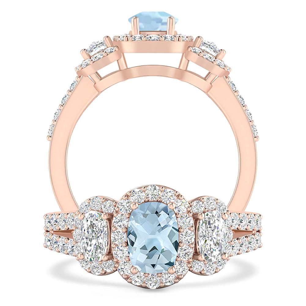 Rose Gold - Aquamarine