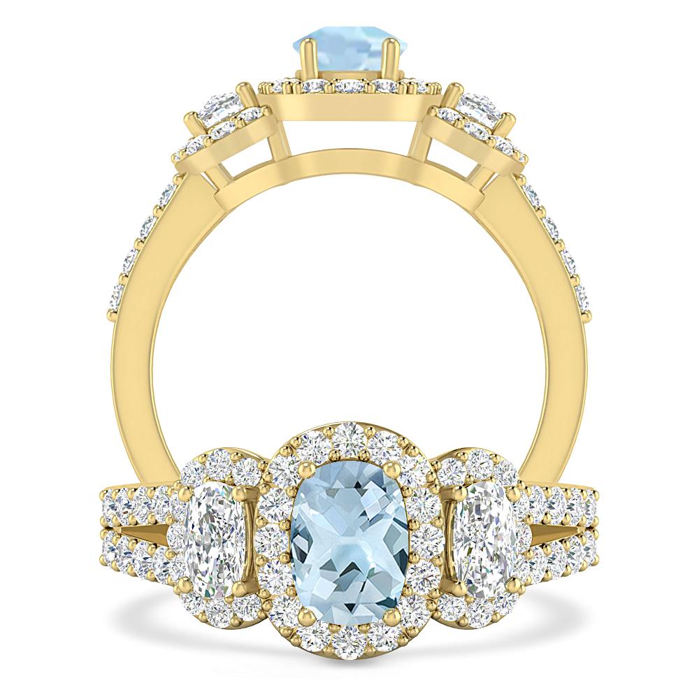 Yellow Gold - Aquamarine