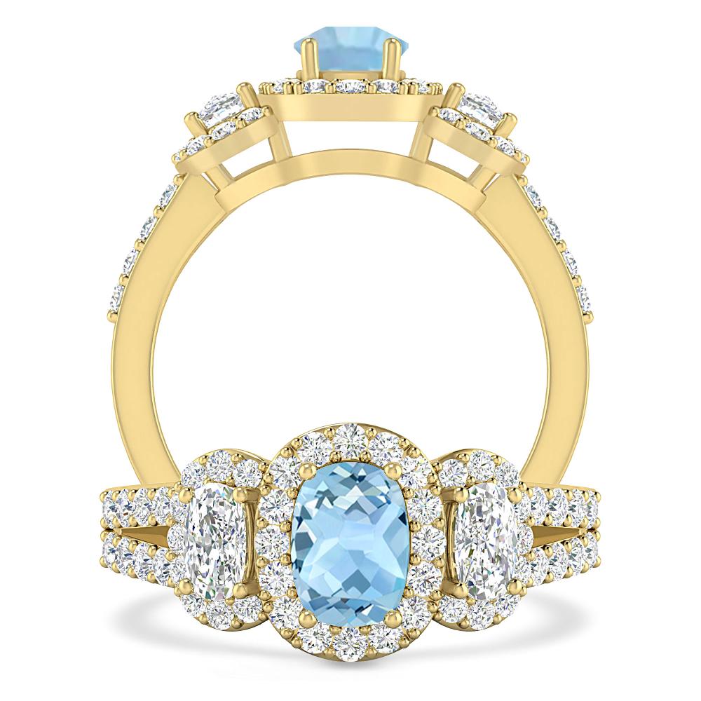 Yellow Gold - Aquamarine