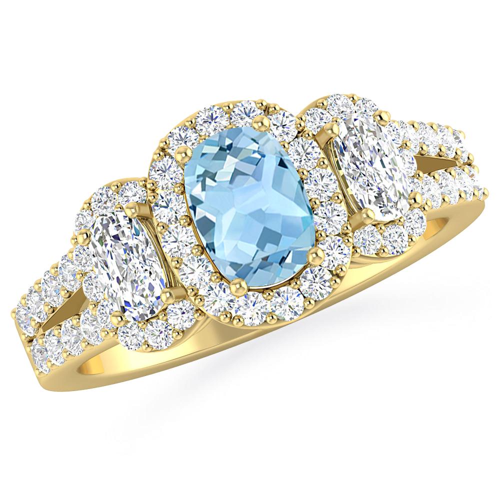 Yellow Gold - Aquamarine