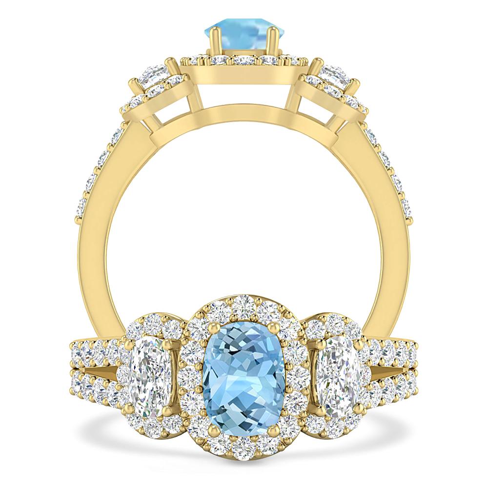 Yellow Gold - Aquamarine