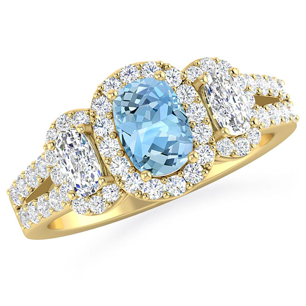 Yellow Gold - Aquamarine